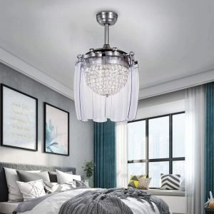 Tropicalfan Crystal Retractable Ceiling Fan with Remote Control